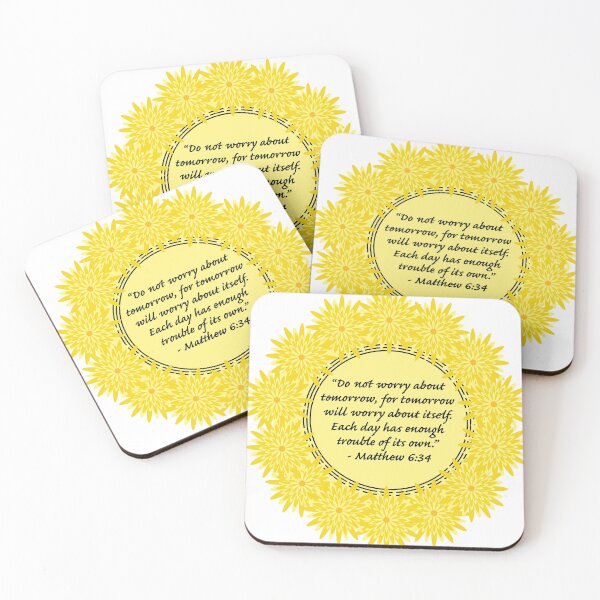 Item preview, Matthew 6:34 With Yellow Flowers designed and sold by terryleila.