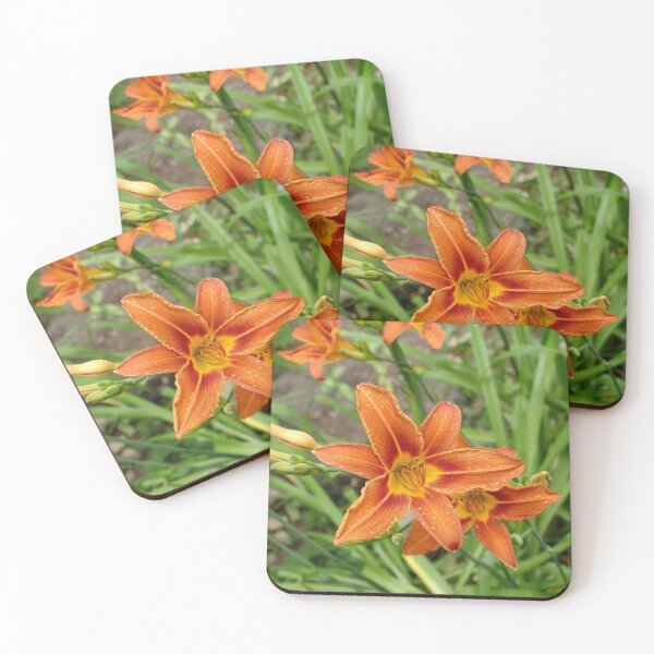 Item preview, beautiful orange lily flowers with morning dew designed and sold by mrivserg.