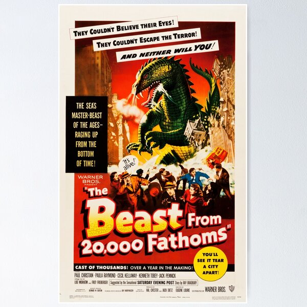 Item preview, BEAST FROM 20,000 FATHOMS Hollywood Horror B Film Retro Movie designed and sold by retroposters.