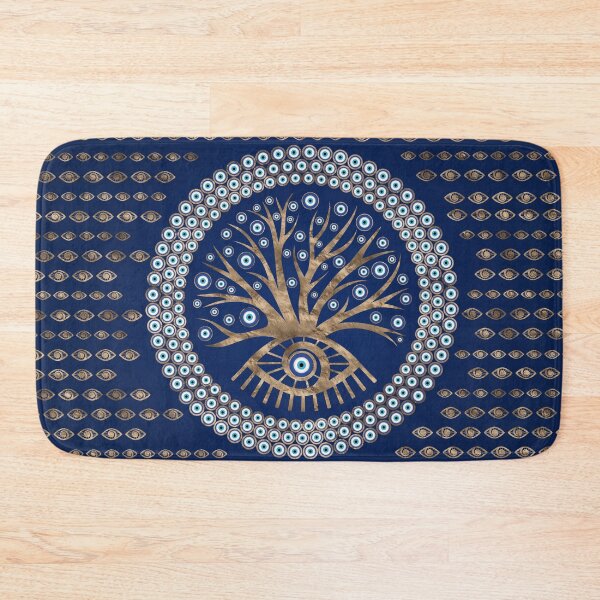 Item preview, Greek Eye Tree - Mati Mataki - Matiasma on blue designed and sold by k9printart.