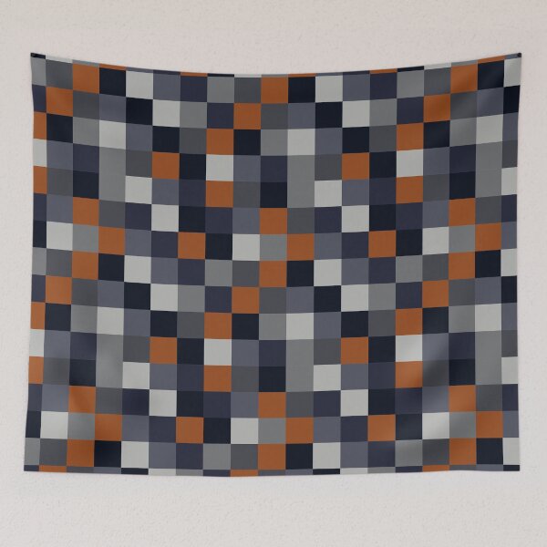 Item preview, Navy & rust squares designed and sold by BlertaDK.