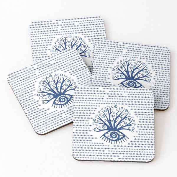 Item preview, Greek Eye Tree - Mati Mataki - Matiasma on white designed and sold by k9printart.