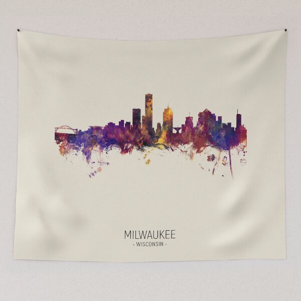 Aperçu de l'œuvre Milwaukee Wisconsin Skyline créée et vendue par ArtPrints.