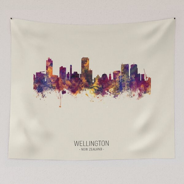 Item preview, Wellington New Zealand Skyline designed and sold by ArtPrints.