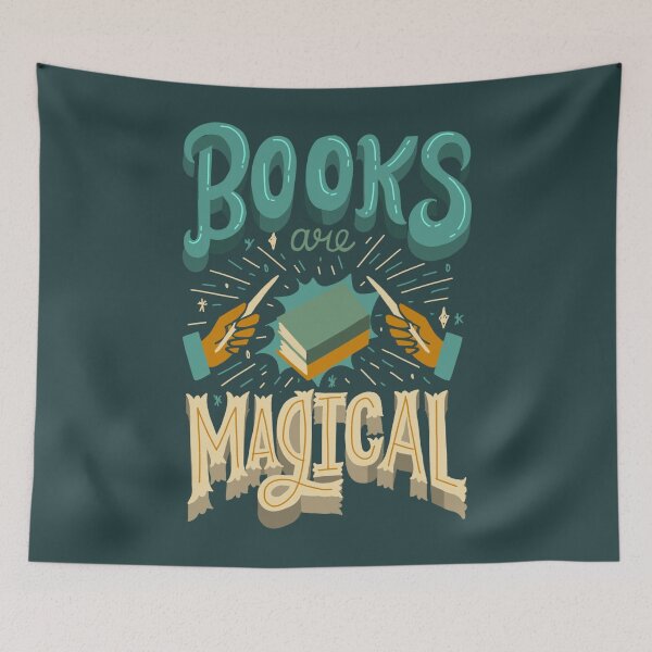 Item preview, Books Are Magical Bookish Bookworm Quote designed and sold by abbymalagaART.