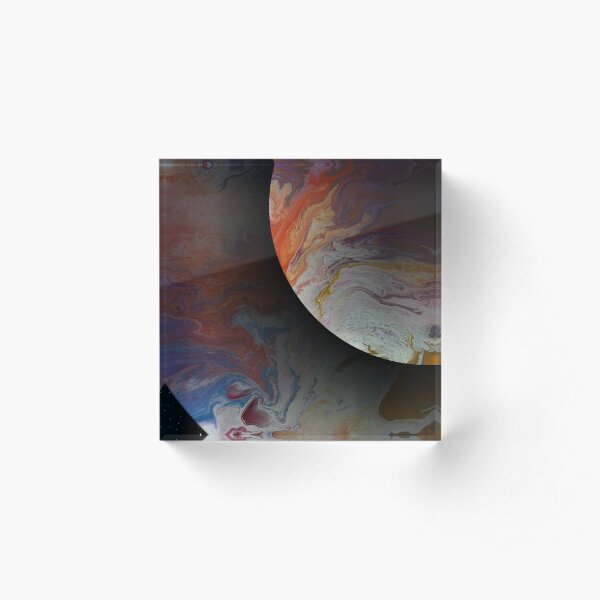 Twin Planets: outer space art Acrylic Block