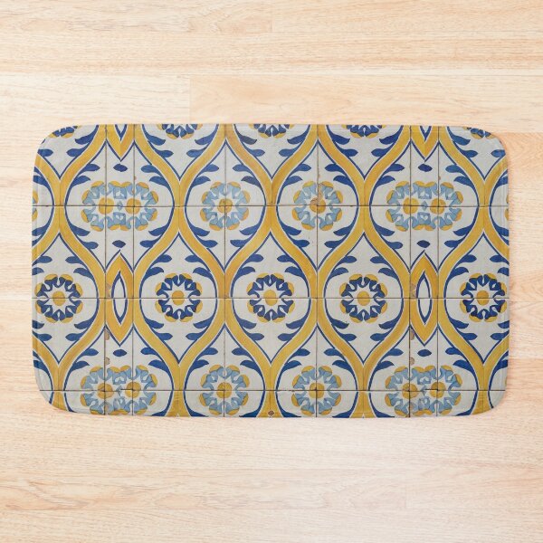 Item preview, Painted Patterns - Azulejo Tiles in Blue and Yellow designed and sold by Georgia Mizuleva.