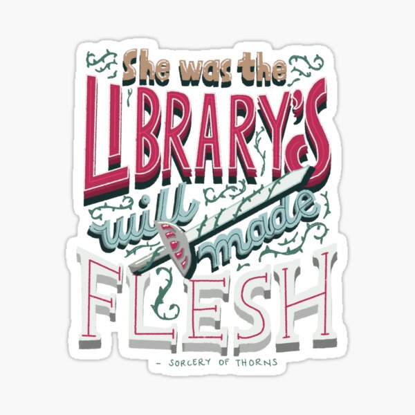 Item preview, She Was The Library's Will Made Flesh Sorcery of Thorns Fanart designed and sold by abbymalagaART.