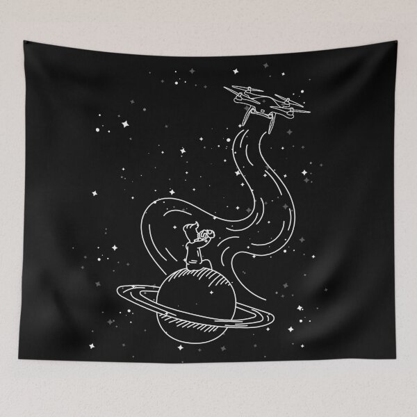 Item preview, Flying Drone Quadcopter in Space and Stars designed and sold by IslandLakeTree.