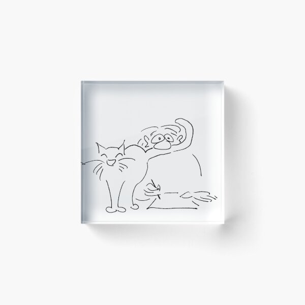 Cat Love Acrylic Block