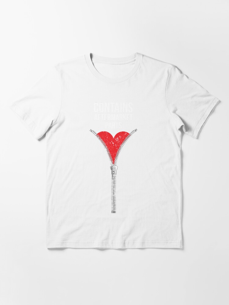 Alternate view of Contains Aftermarket Parts Zipper Club Heart Surgery Survivor Essential T-Shirt