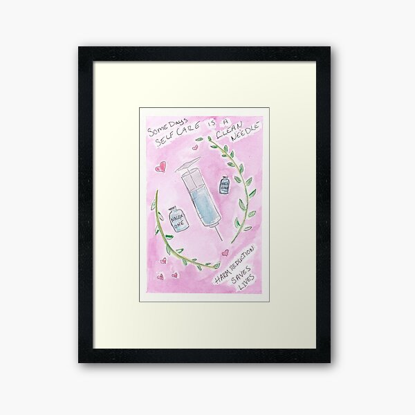 Self Care is... Harm Reduction Poster no 3 Framed Art Print