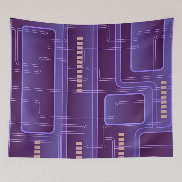 Item preview, Modest Abstract Dark Purple Spaceship Pipe System Design designed and sold by Dator.
