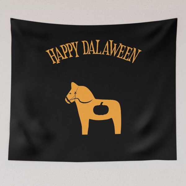 Item preview, Happy Dalaween Funny Swedish Dala Horse Halloween Pumpkin Pun Meme designed and sold by funnytshirtemp.