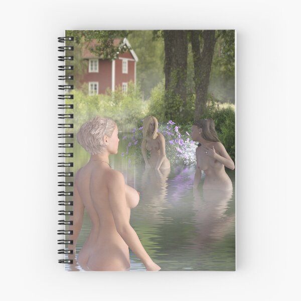 Item preview, Girls swimming in a lake | Swedish summer designed and sold by Andy Renard.