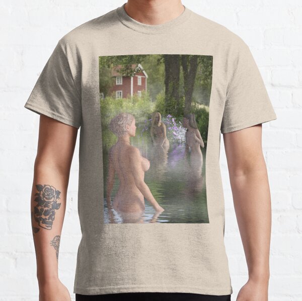 Girls swimming in a lake | Swedish summer Classic T-Shirt