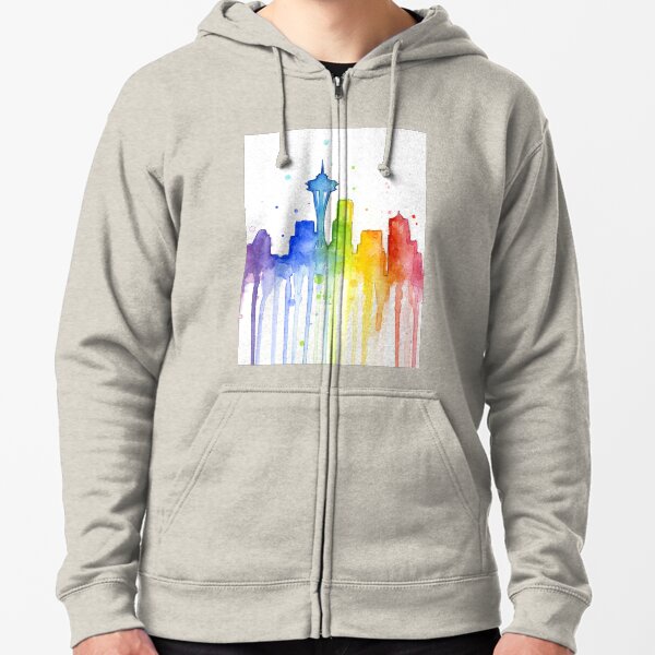 Paint Splatter Skull Hoodie Multicolor Art Crazy Melting Drip Sweatshirt