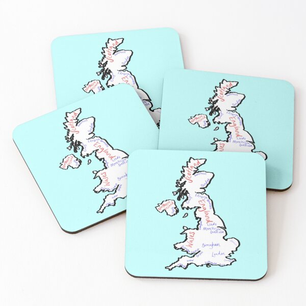 Item preview, UK Map in Cities designed and sold by TheCreativeHub.
