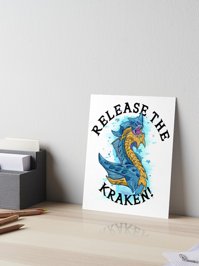 Textured Print of Clash of the Titans Kraken Watercolor 