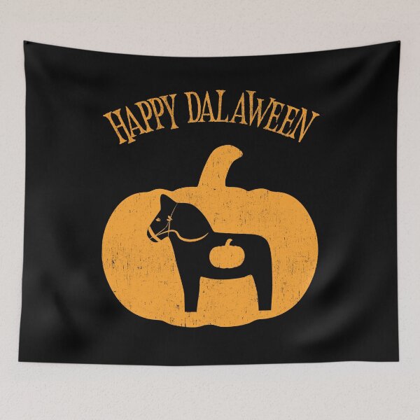 Item preview, Happy Dalaween Funny Swedish Dala Horse Halloween Pumpkin Pun Meme designed and sold by funnytshirtemp.