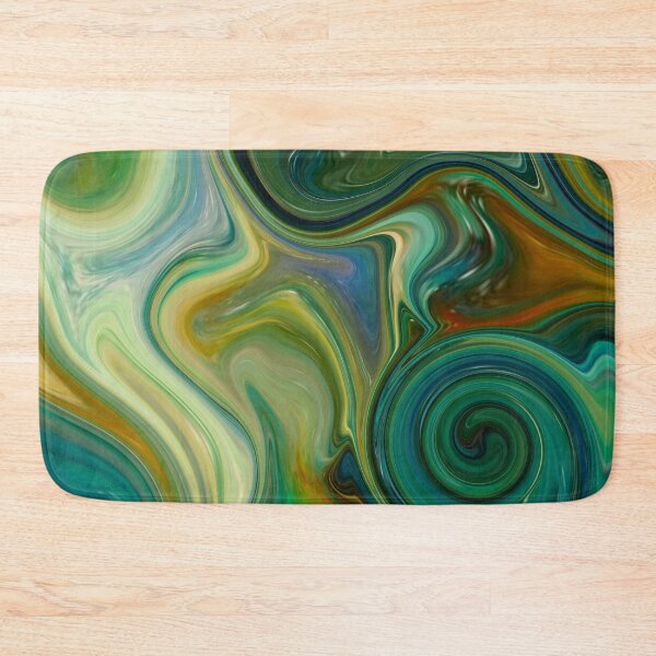 Item preview, Abstract Fluid Painting Marble Pattern Green Yellow Blue designed and sold by Patricia Piotrak.