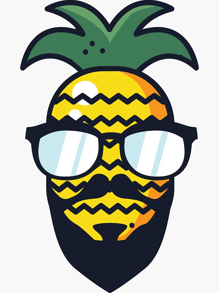 "pineapple head" Sticker by DonFlappi Redbubble