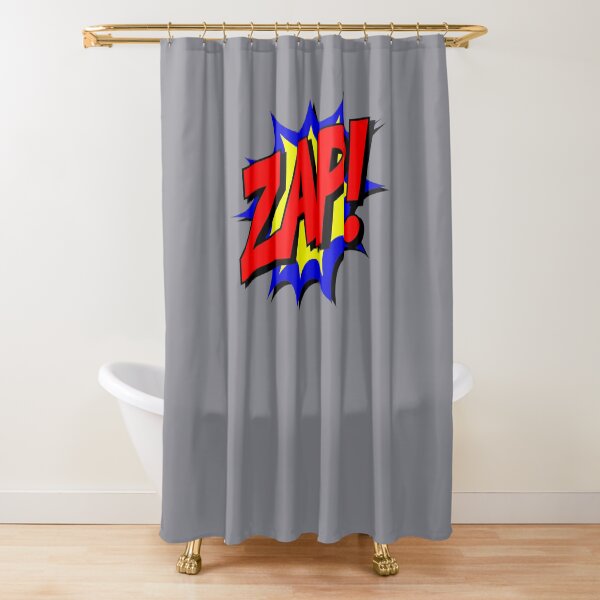 Funny Vintage Comic Book Style Sound Effect Zap  Shower Curtain