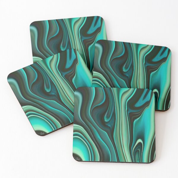 Item preview, Abstract Fluid Painting Marble Pattern Green Blue Black designed and sold by Patricia Piotrak.