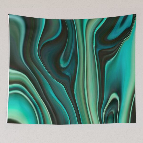 Item preview, Abstract Fluid Painting Marble Pattern Green Blue Black designed and sold by Patricia Piotrak.