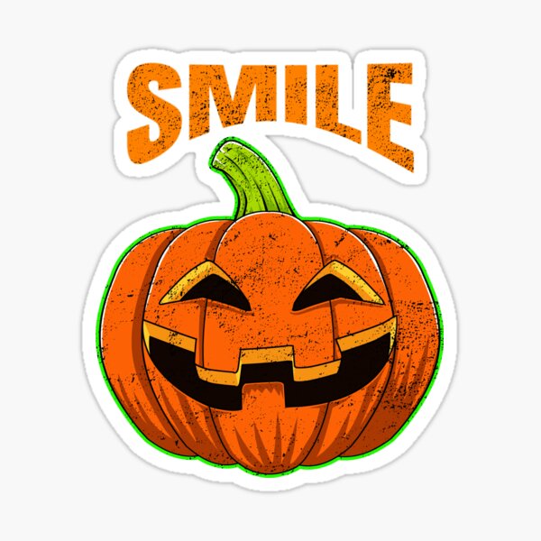 Smile Halloween Jack-O-Lantern Grunge Sticker
