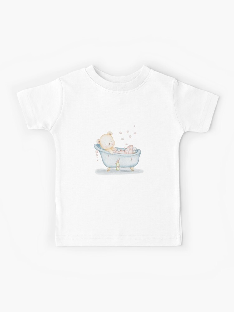 Camiseta para niños «Bebé oso bañándose con mucha espuma» de mypigtailsart  | Redbubble