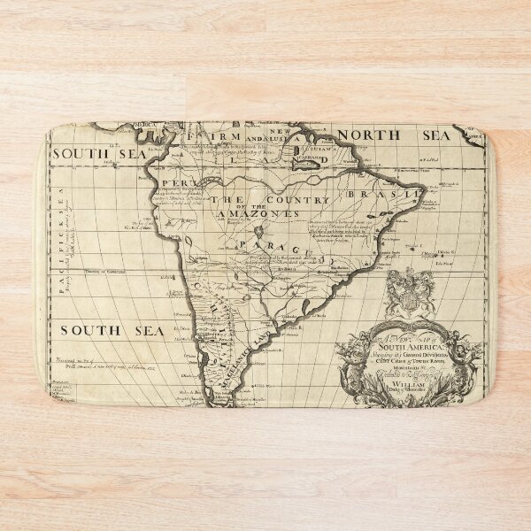 Item preview, Map of South America by Benjamin Cole (1722) designed and sold by allhistory.