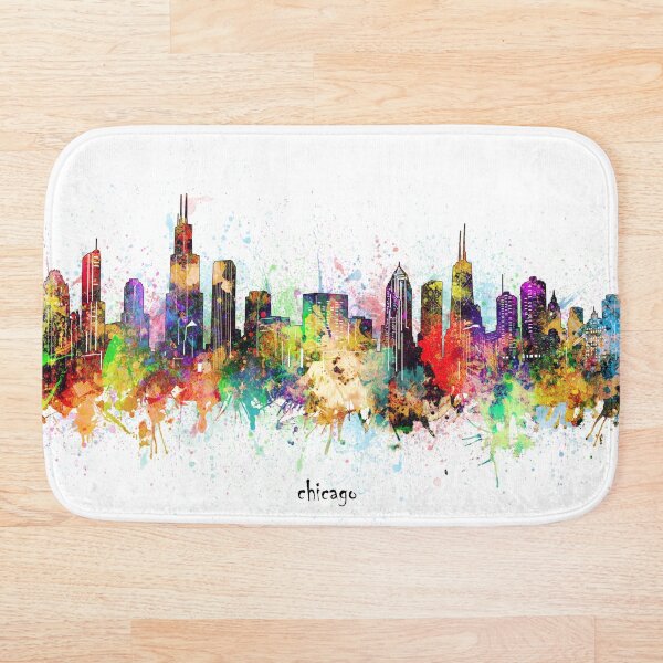 chicago skyline Bath Mat