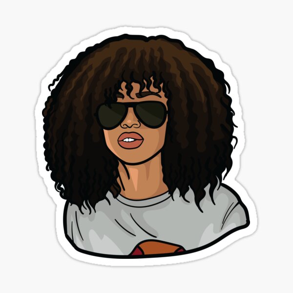 Black Woman Afro Queen Chillin Sticker For Sale By Animejones