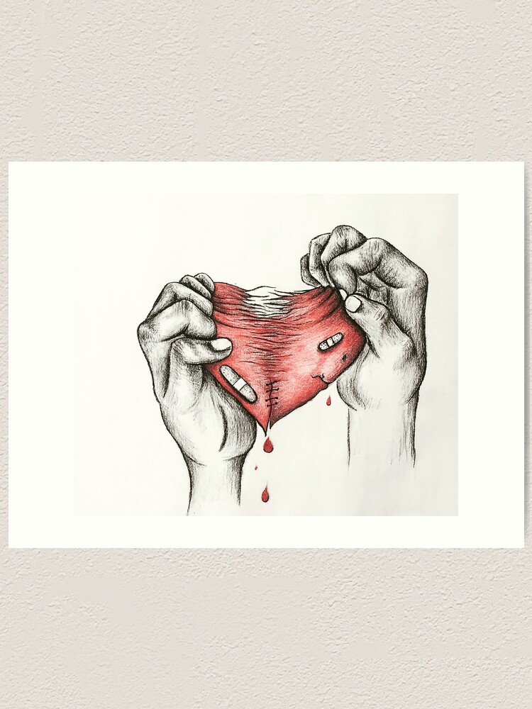 Broken Heart Art Print For Sale By Tabithafrez Redbubble