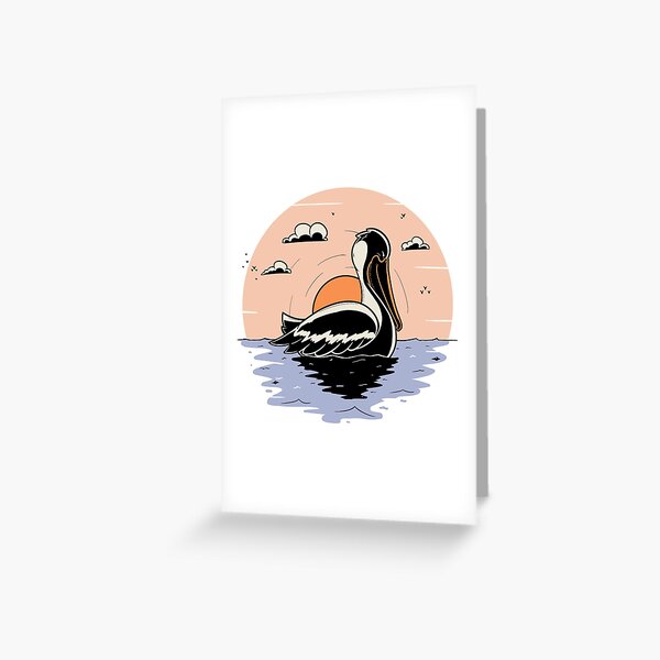 Pelican Sunset Greeting Card
