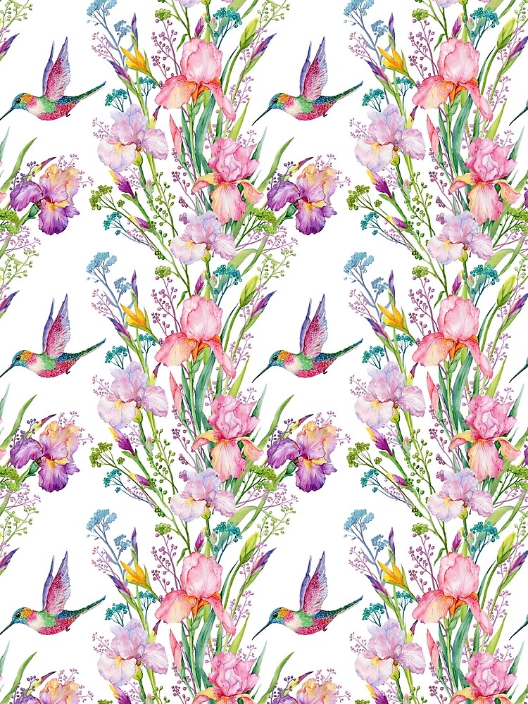 Thumbnail 3 of 3, Scarf, Hummingbird In Spring designed and sold by vibesofcolor.