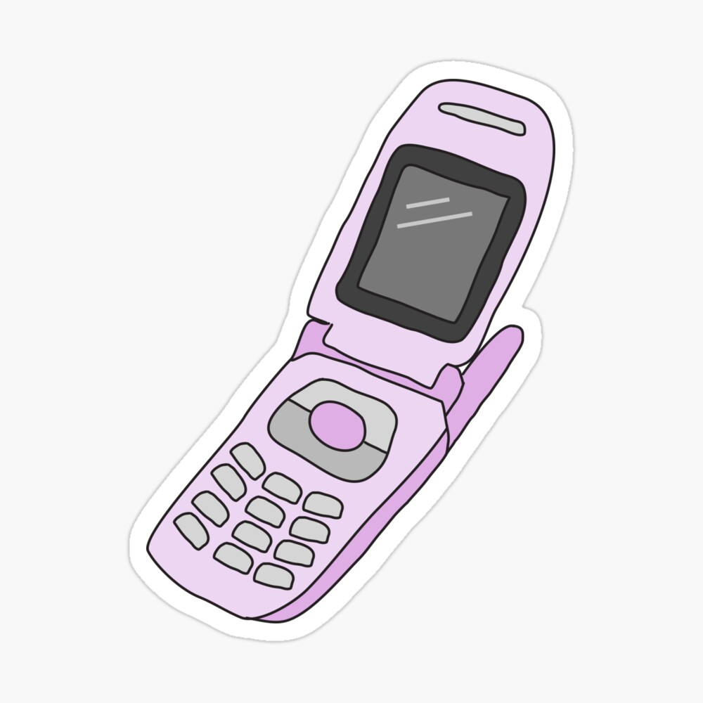 Kawaii Flip Phone Art Print A3 A4 A5 A6 Aesthetic Design 