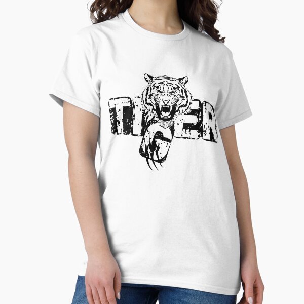 Vista previa del artículo con la obra «Tigre enojado negro», diseñado y vendido por anbartshirts.