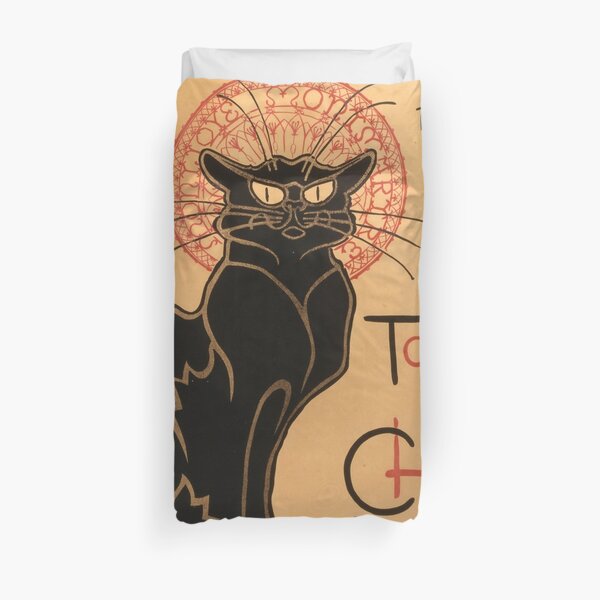 Housse De Couette Le Chat Noir Le Chat Noir Par Theophile Steinlen Par Podartist Redbubble