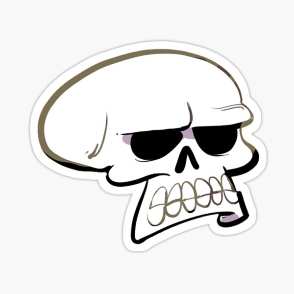 Annoyed Skull Sticker