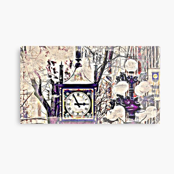 Steam Clock Metal Print