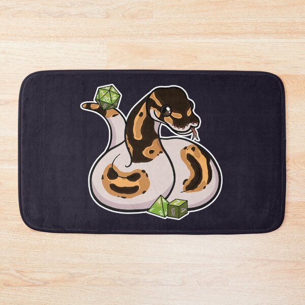 Item preview, Piebald Morph Ball Royal Python with D20, D4, and D6 designed and sold by Katy Creates.