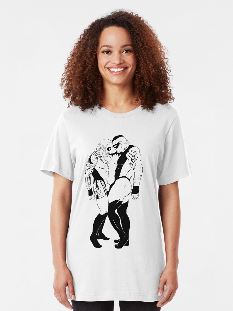 Alternate view of Copy of LOVE IS LOVE - hero edition black lines Slim Fit T-Shirt