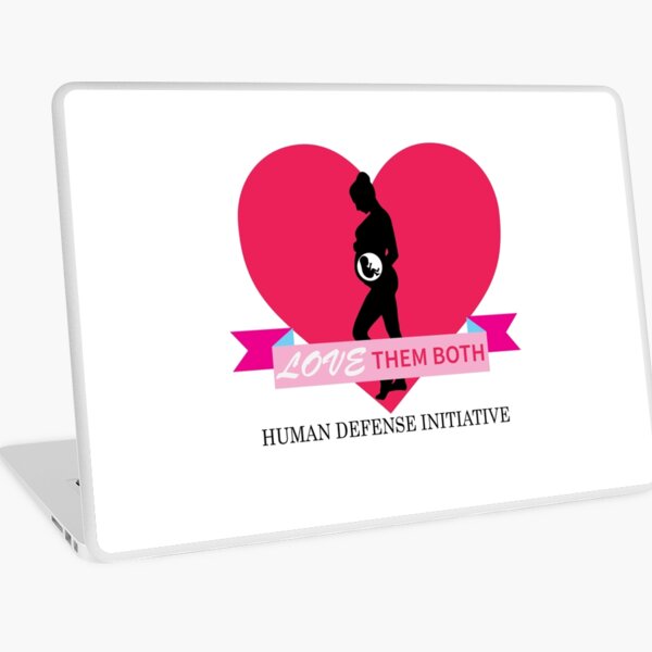 "Love Them Both" Circle Sticker Laptop Skin