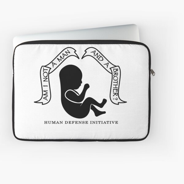 "Am I Not A Man And A Brother?" Circle Sticker Laptop Sleeve