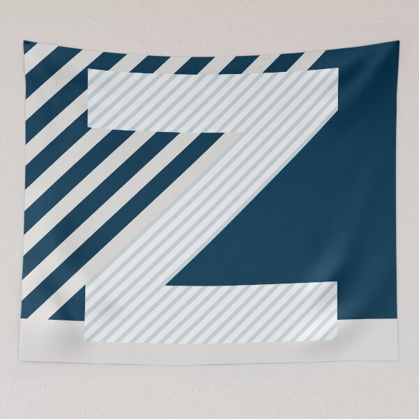 Item preview, Typeface "Z" blue designed and sold by LAZYDAYpaper.
