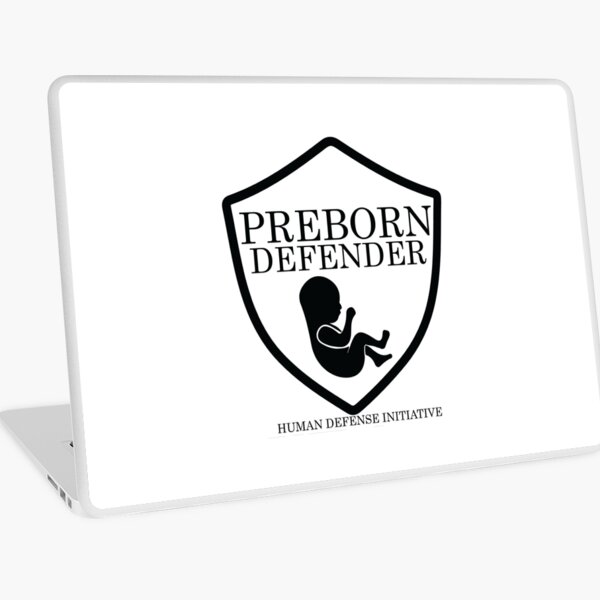 "Preborn Defender" Circle Sticker Laptop Skin