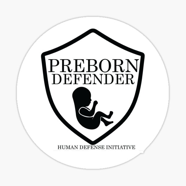 "Preborn Defender" Circle Sticker Sticker