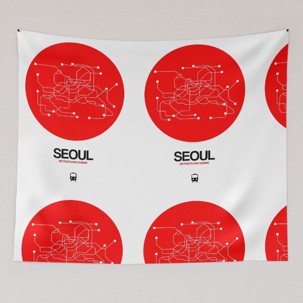 Item preview, Seoul Red Subway Map designed and sold by Irina March.
